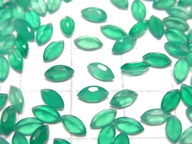 [Video]High Quality Green Onyx AAA Loose stone Marquise Faceted 6x3mm 10pcs