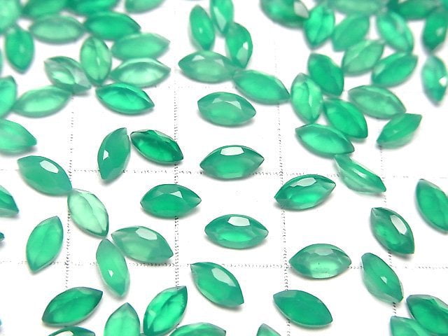 [Video]High Quality Green Onyx AAA Loose stone Marquise Faceted 6x3mm 10pcs