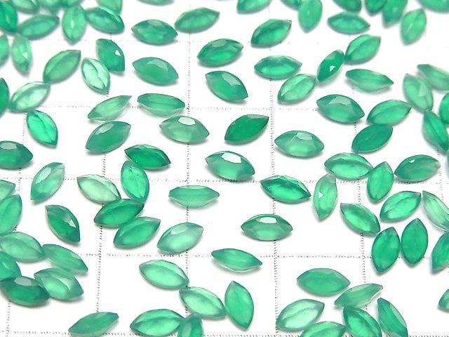 [Video]High Quality Green Onyx AAA Loose stone Marquise Faceted 6x3mm 10pcs