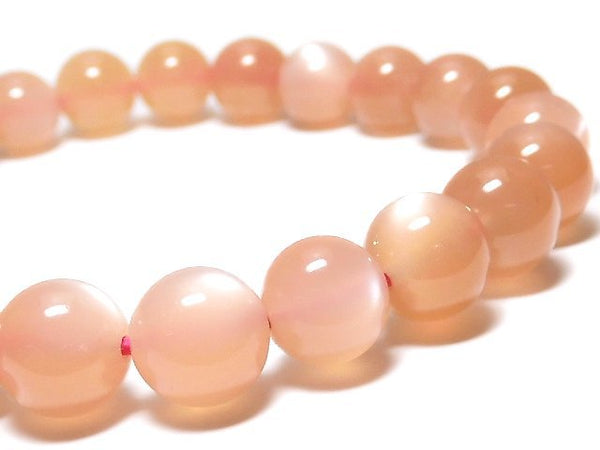 [Video][One of a kind] Orange Moonstone AAA Round 7.5mm Bracelet NO.16