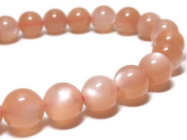 [Video][One of a kind] Orange Moonstone AAA Round 7.5mm Bracelet NO.19