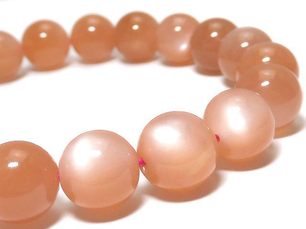 [Video][One of a kind] Orange Moonstone AAA Round 10mm Bracelet NO.22
