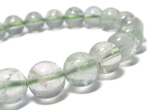 [Video][One of a kind] High Quality Green Sunstone Round 8.5mm Bracelet NO.17