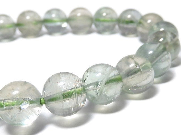 [Video][One of a kind] High Quality Green Sunstone Round 8.5mm Bracelet NO.18