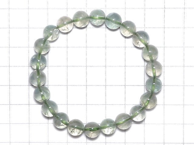 [Video][One of a kind] High Quality Green Sunstone Round 8.5mm Bracelet NO.18