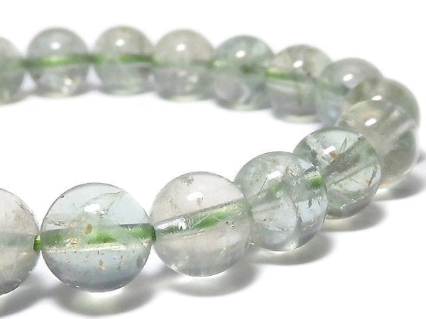 [Video][One of a kind] High Quality Green Sunstone Round 8.5mm Bracelet NO.21