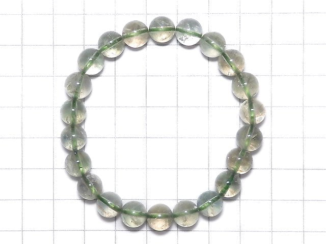 [Video][One of a kind] High Quality Green Sunstone Round 8.5mm Bracelet NO.23