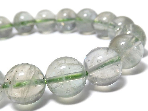 [Video][One of a kind] High Quality Green Sunstone Round 10mm Bracelet NO.25