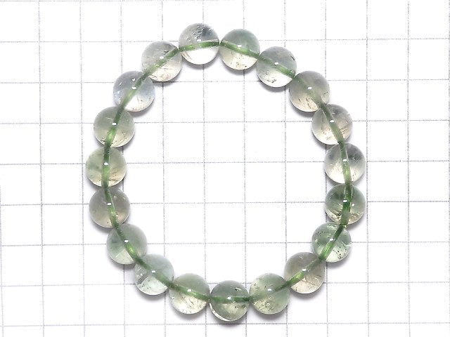 [Video][One of a kind] High Quality Green Sunstone Round 10mm Bracelet NO.25