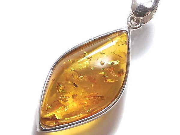 [Video][One of a kind] Baltic Amber Pendant Silver925 NO.4