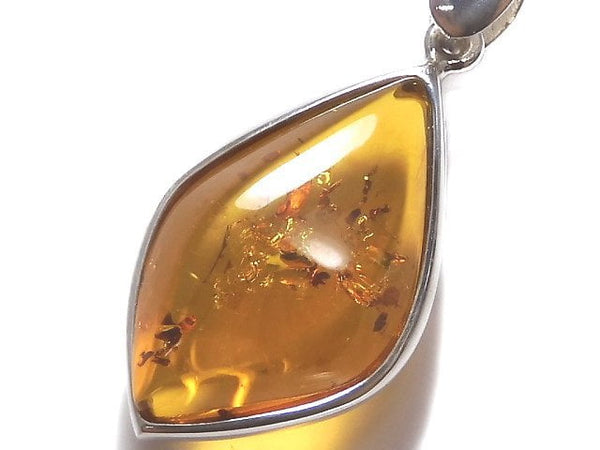 [Video][One of a kind] Baltic Amber Pendant Silver925 NO.6