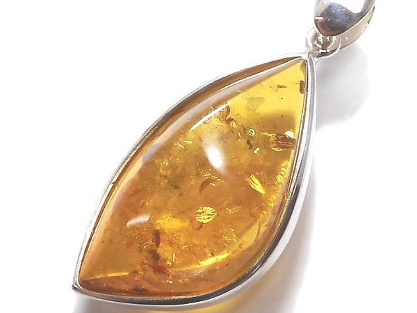[Video][One of a kind] Baltic Amber Pendant Silver925 NO.9