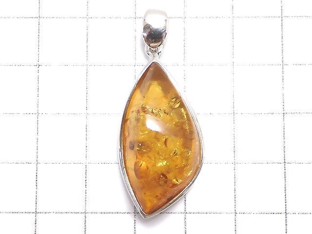 [Video][One of a kind] Baltic Amber Pendant Silver925 NO.9