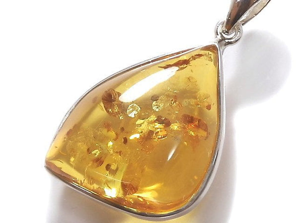 [Video][One of a kind] Baltic Amber Pendant Silver925 NO.10