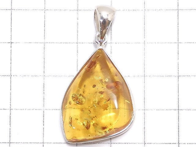 [Video][One of a kind] Baltic Amber Pendant Silver925 NO.10