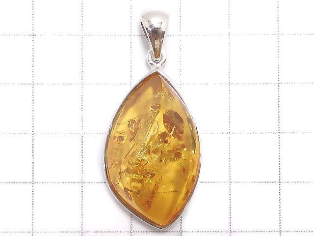 [Video][One of a kind] Baltic Amber Pendant Silver925 NO.13