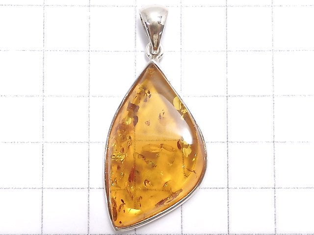 [Video][One of a kind] Baltic Amber Pendant Silver925 NO.16