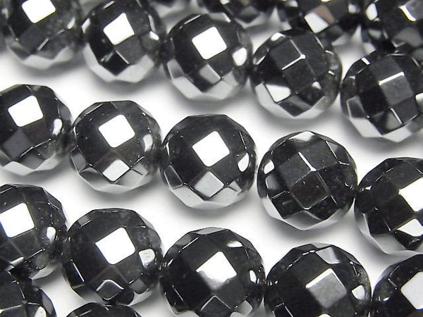 [Video]Hematite 64Faceted Round 12mm half or 1strand beads (aprx.15inch/38cm)
