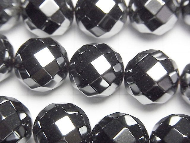 [Video]Hematite 64Faceted Round 12mm half or 1strand beads (aprx.15inch/38cm)