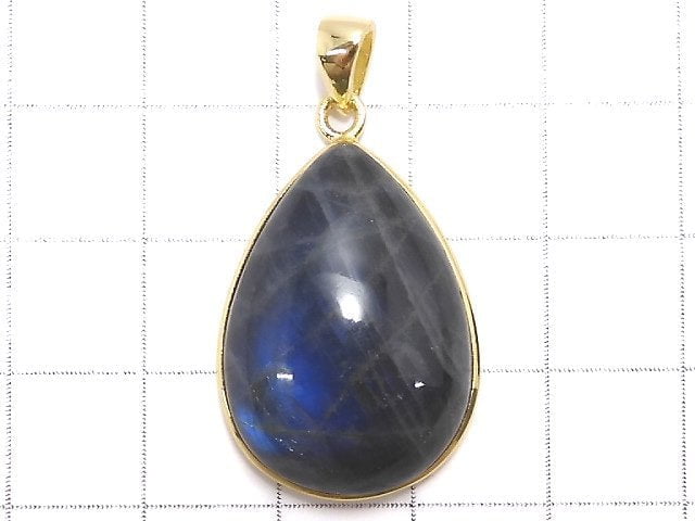 [Video][One of a kind] Labradorite AAA Pendant 18KGP NO.12