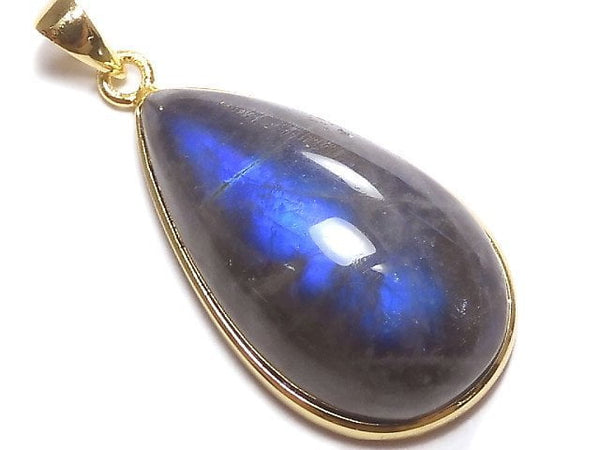 [Video][One of a kind] Labradorite AAA Pendant 18KGP NO.14