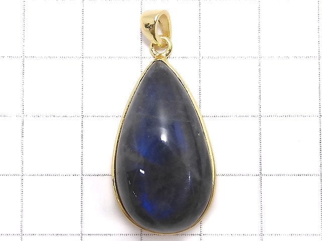 [Video][One of a kind] Labradorite AAA Pendant 18KGP NO.14