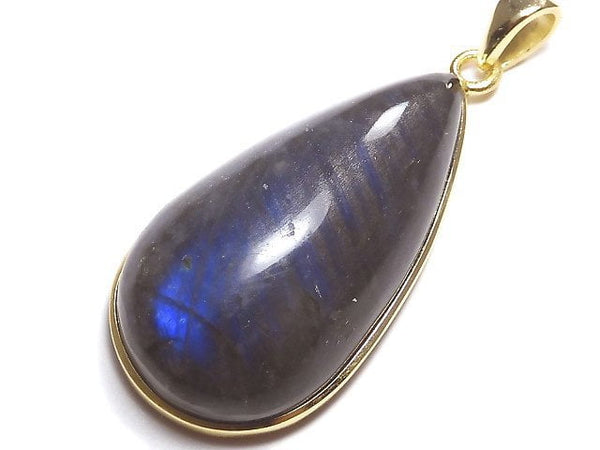 [Video][One of a kind] Labradorite AAA Pendant 18KGP NO.15