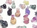 [Video] Multi-color Fluorite AAA Rabbit Motif 20x12mm [Undrilled] 3pcs