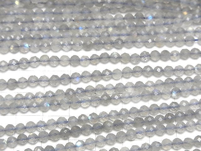 [Video] High Quality! Labradorite AAA- Faceted Round 4mm 1strand beads (aprx.15inch/37cm)