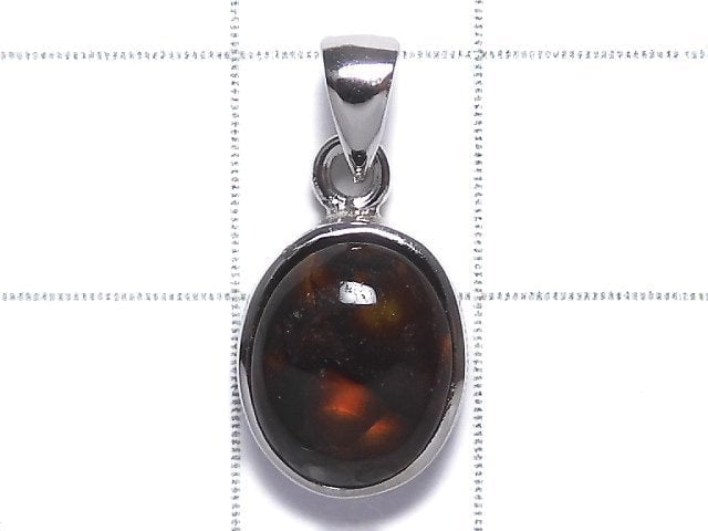 [Video][One of a kind] Mexico Fire Agate AAA- Pendant Silver925 NO.25