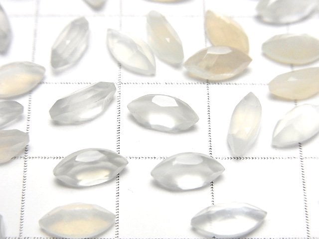 [Video]High Quality White Moonstone AAA Loose stone Marquise Faceted 8x4mm 5pcs