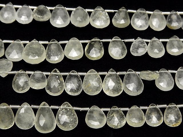 [Video]High Quality Libyan Desert Glass AA++ Pear shape Faceted Briolette half or 1strand beads (aprx.7inch/18cm)