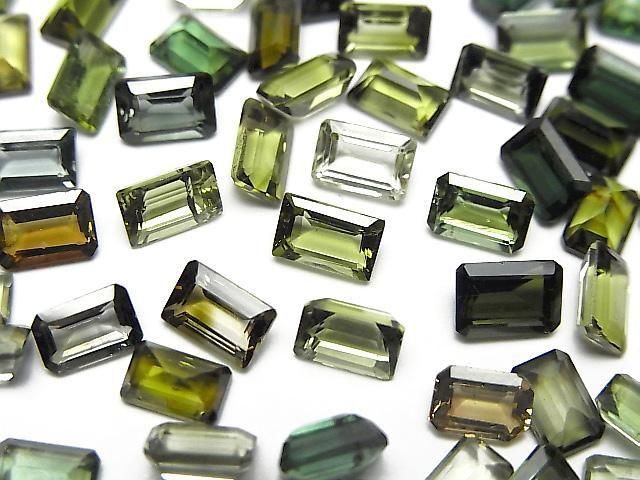 [Video] High Quality Green Tourmaline AAA Loose Stone Rectangle Faceted 6x4mm 5pcs