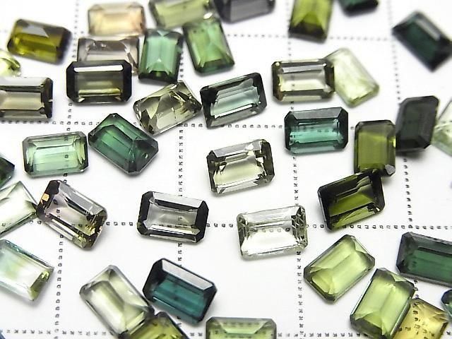 [Video] High Quality Green Tourmaline AAA Loose Stone Rectangle Faceted 6x4mm 5pcs