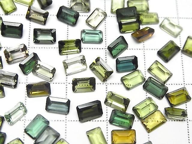 [Video] High Quality Green Tourmaline AAA Loose Stone Rectangle Faceted 6x4mm 5pcs