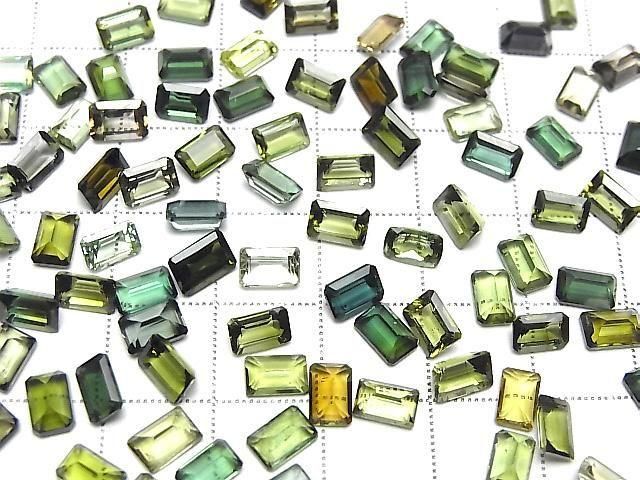 [Video] High Quality Green Tourmaline AAA Loose Stone Rectangle Faceted 6x4mm 5pcs