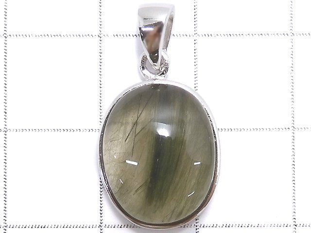 [Video][One of a kind] Actinolite in Quartz AAA Pendant Silver925 NO.27