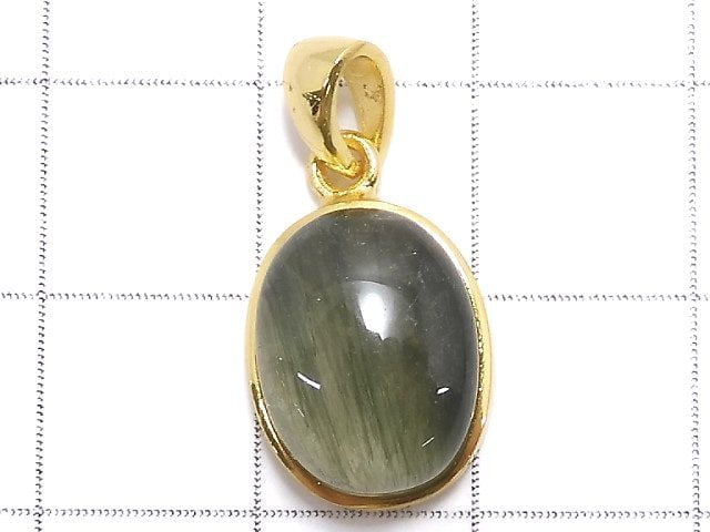 [Video][One of a kind] Actinolite in Quartz AAA Pendant 18KGP NO.29