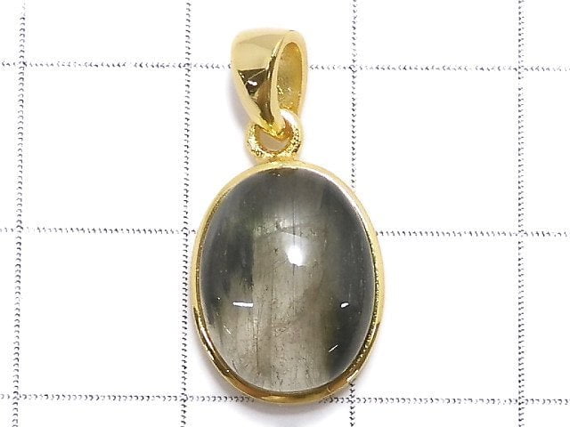 [Video][One of a kind] Actinolite in Quartz AAA Pendant 18KGP NO.33