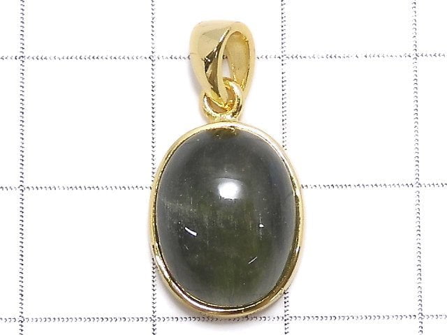 [Video][One of a kind] Actinolite in Quartz AAA Pendant 18KGP NO.34