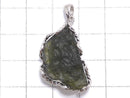 [Video][One of a kind] Moldavite Rough Rock Nugget Pendant Silver925 NO.26