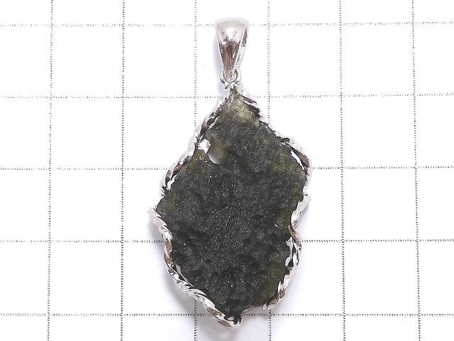 [Video][One of a kind] Moldavite Rough Rock Nugget Pendant Silver925 NO.33