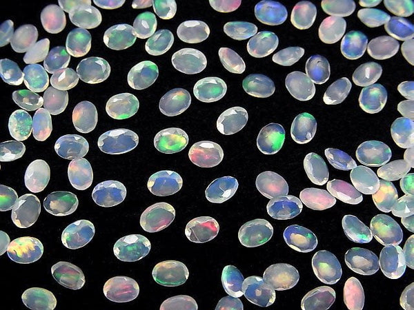 [Video]High Quality Ethiopian Opal AA++ Loose stone Oval Faceted 4x3mm 10pcs