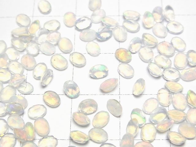 [Video]High Quality Ethiopian Opal AA++ Loose stone Oval Faceted 4x3mm 10pcs