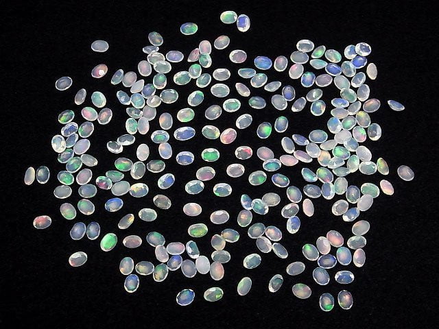 [Video]High Quality Ethiopian Opal AA++ Loose stone Oval Faceted 4x3mm 10pcs