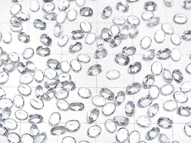 [Video]High Quality Aquamarine AAA Loose stone Oval Faceted 4x3mm 5pcs