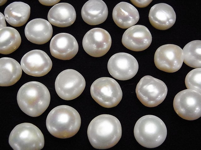 [Video]Fresh Water Pearl AA++ Loose stone Potato-Baroque 10-11mm White [Half Drilled Hole] 5pcs