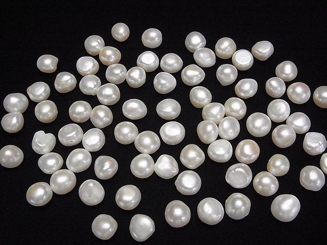 [Video]Fresh Water Pearl AA++ Loose stone Potato-Baroque 10-11mm White [Half Drilled Hole] 5pcs