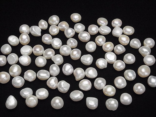 [Video]Fresh Water Pearl AA++ Loose stone Potato-Baroque 11-12mm White [Half Drilled Hole] 5pcs