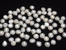 [Video]Fresh Water Pearl AA++ Loose stone Potato-Baroque 11-12mm White [Half Drilled Hole] 5pcs